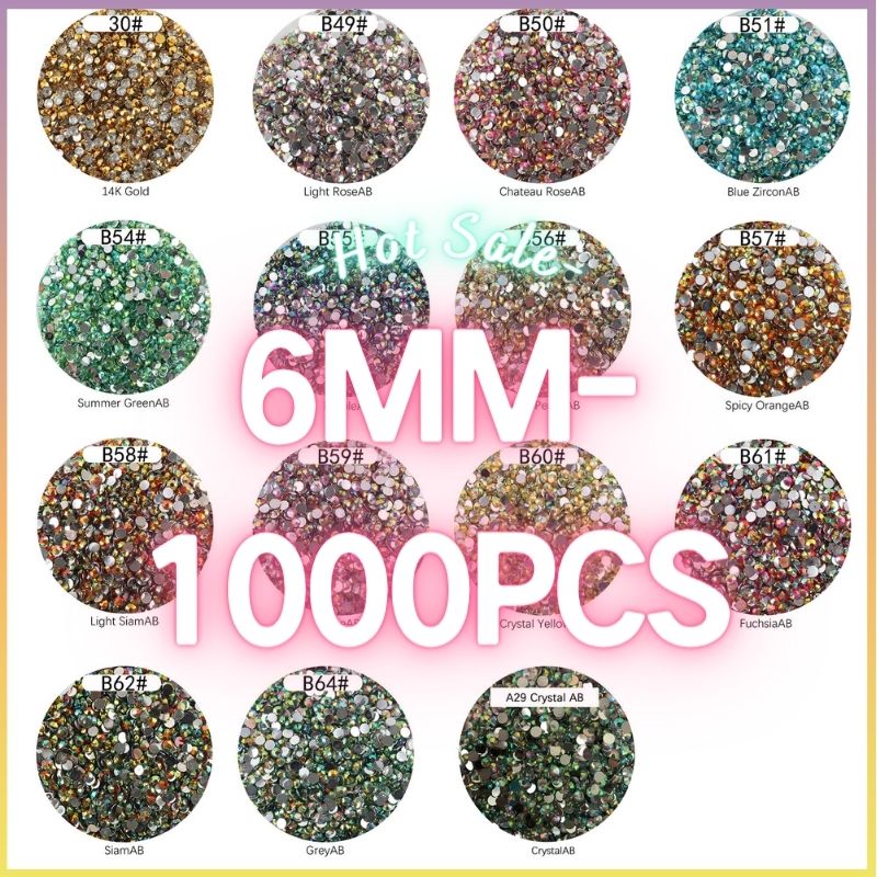 The Silver Bottom Rhinestones AB 6MM- 50g  (free shipping)