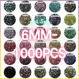 The Silver Bottom Rhinestones 6MM-  50g  (free shipping)