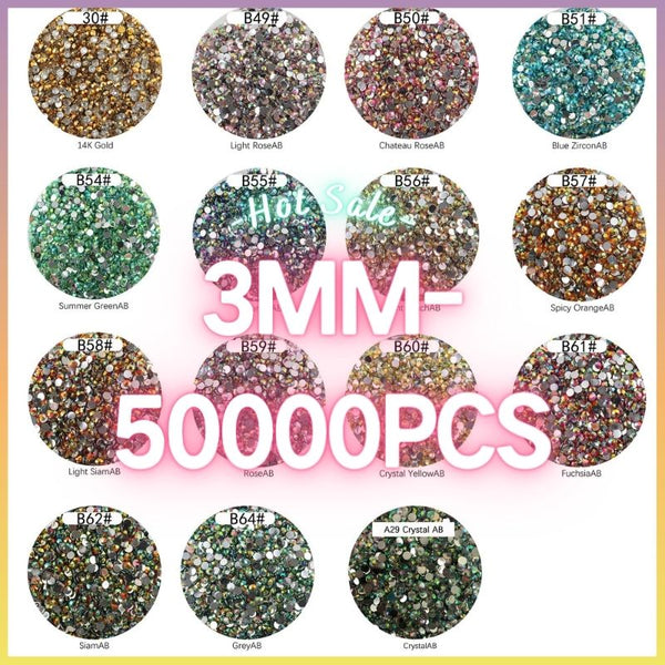 The Silver Bottom Rhinestones AB 3MM-600g in wholesale bag （free shipping）