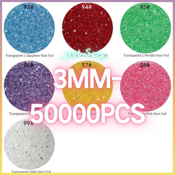 The Transperant Rhinestones 3MM-600g in wholesale bag （free shipping）