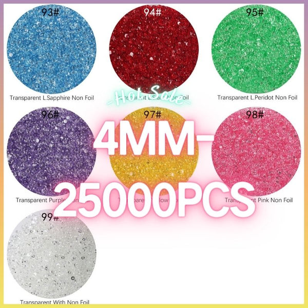 The Transperant Rhinestones 4MM-600g in wholesale bag （free shipping）