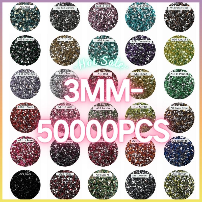 The Silver Bottom Rhinestones 3MM-600g in wholesale bag （free shipping）