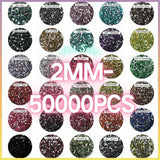 The Silver Bottom Rhinestones 2MM-100000PCS-170g  (free shipping)