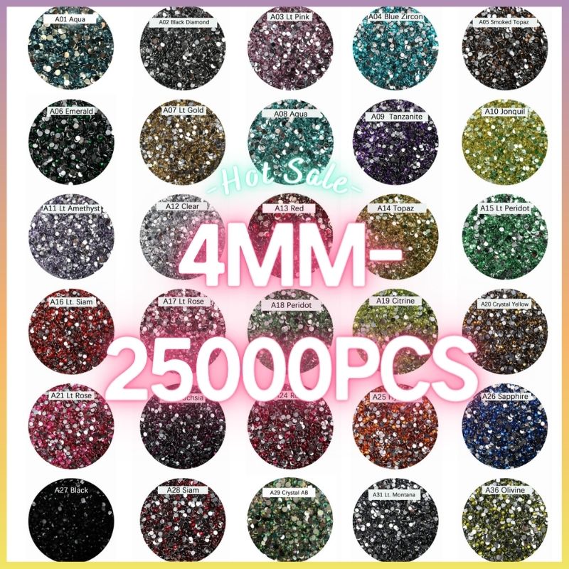 The Silver Bottom Rhinestones 4MM-600g in wholesale bag （free shipping）