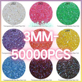 The Aurora Rhinestones 3MM-600g in wholesale bag （free shipping）