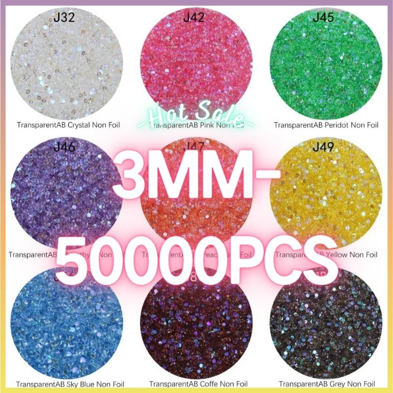 The Aurora Rhinestones 3MM-600g in wholesale bag （free shipping）