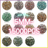 The Silver Bottom Rhinestones AB 5MM-600g in wholesale bag （free shipping）