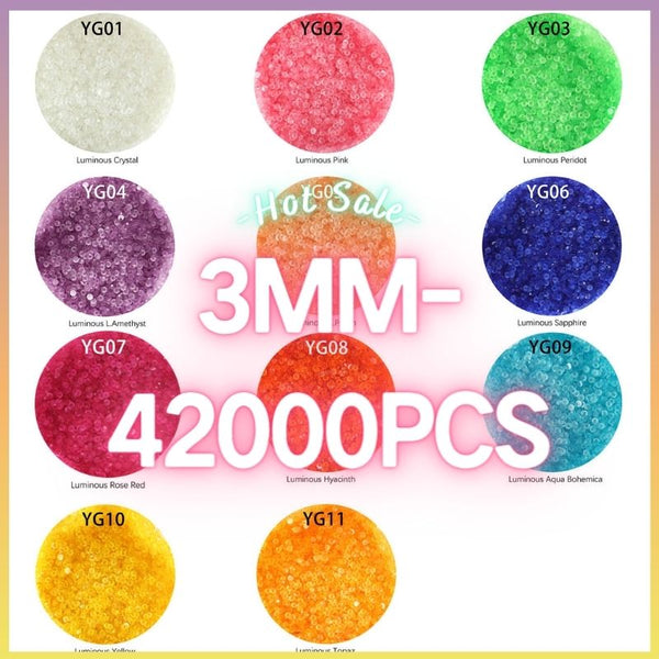 The Luminous Rhinestones 3MM-600g in wholesale bag （free shipping）