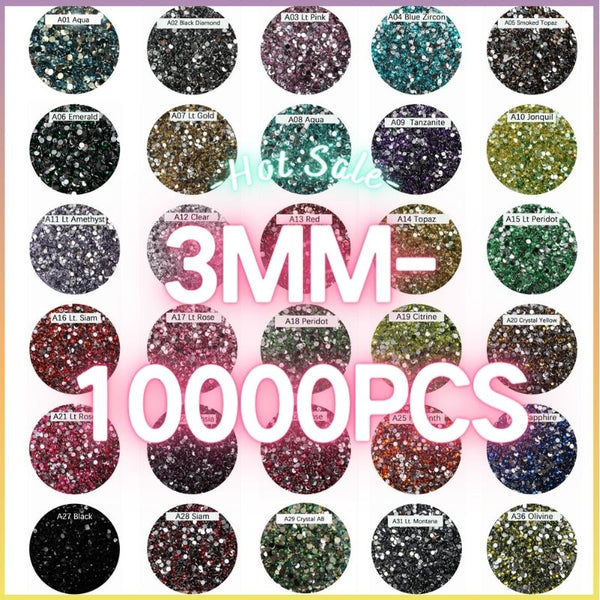 The Silver Bottom Rhinestones 3MM- 50g  (free shipping)