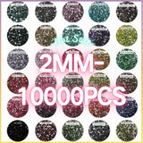 The Silver Bottom Rhinestones 2MM-10000PCS-20g   (free shipping)