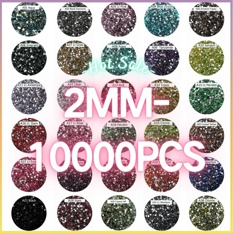 The Silver Bottom Rhinestones 2MM-10000PCS-20g   (free shipping)